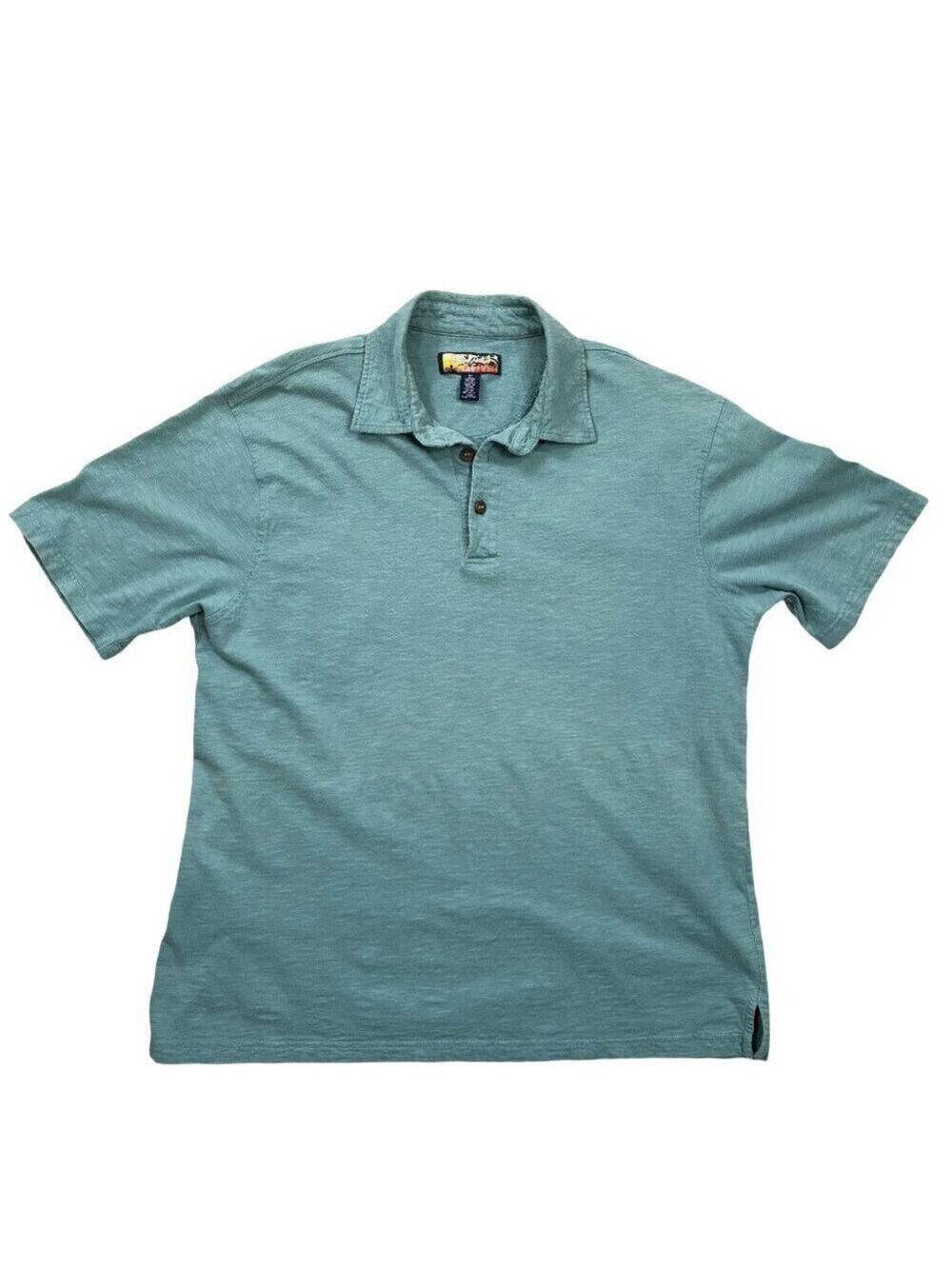 Havana Jack's Cafe Men's Turquoise Cotton Polo Tee T-shirt Size XL